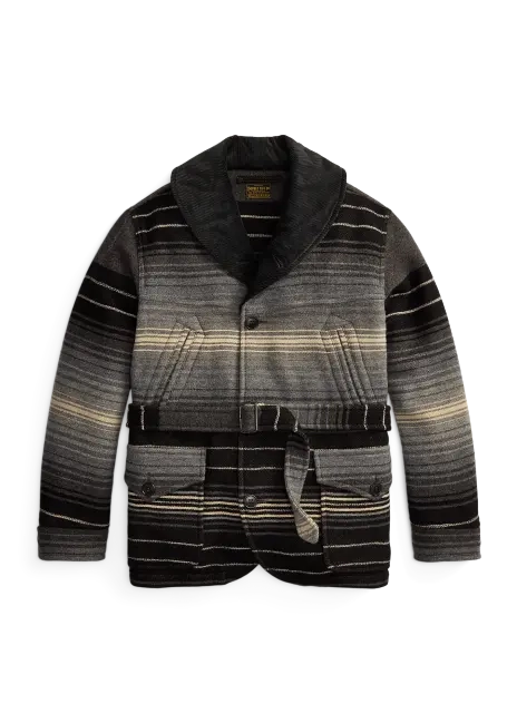 Ralph Lauren Corduroy-Collar Jacquard Coat
