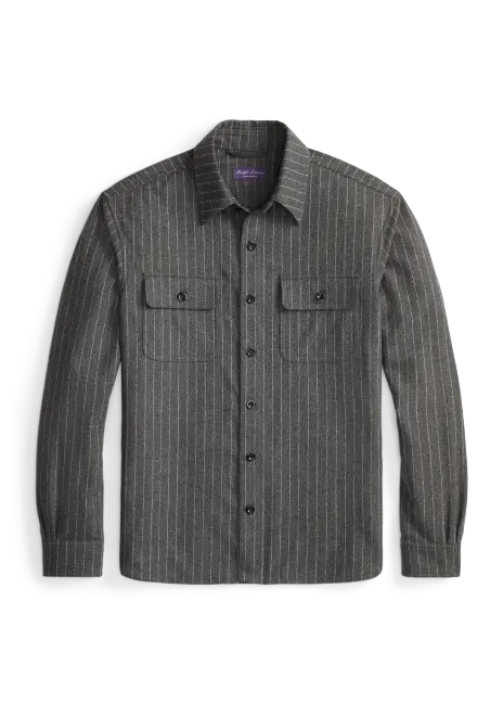 Ralph Lauren Chalk-Stripe Wool Flannel Shirt