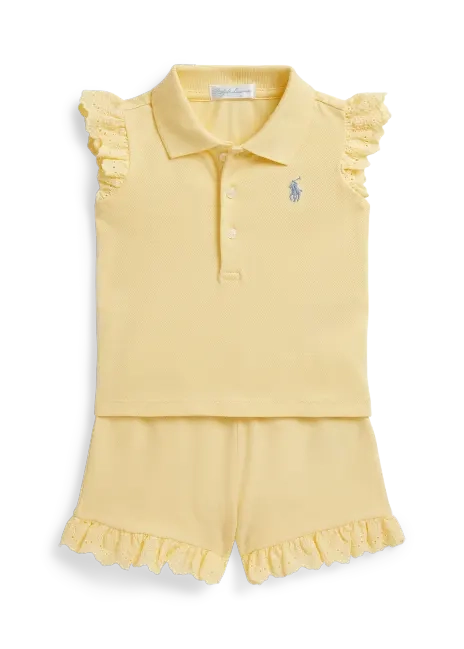 Ralph Lauren Eyelet Stretch Mesh Polo Shirt & Short