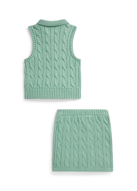 Ralph Lauren Cotton Polo Sweater & Faux-Wrap Skirt