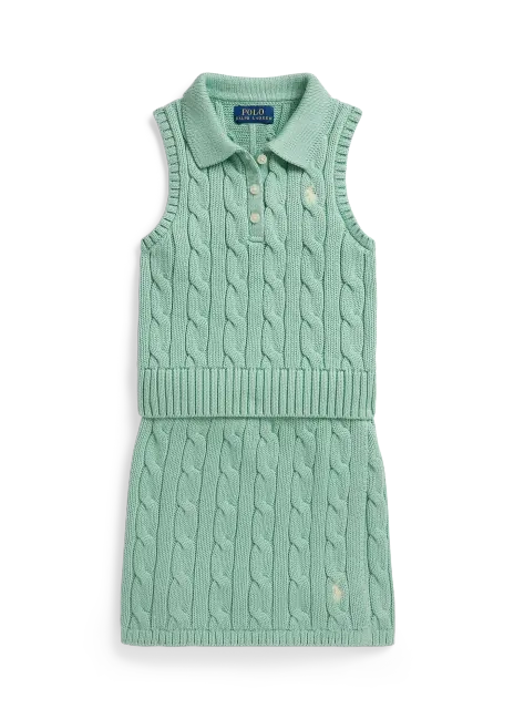 Ralph Lauren Cotton Polo Sweater & Faux-Wrap Skirt