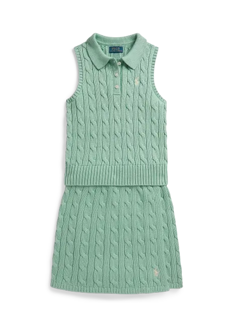 Ralph Lauren Cotton Polo Sweater & Faux-Wrap Skirt