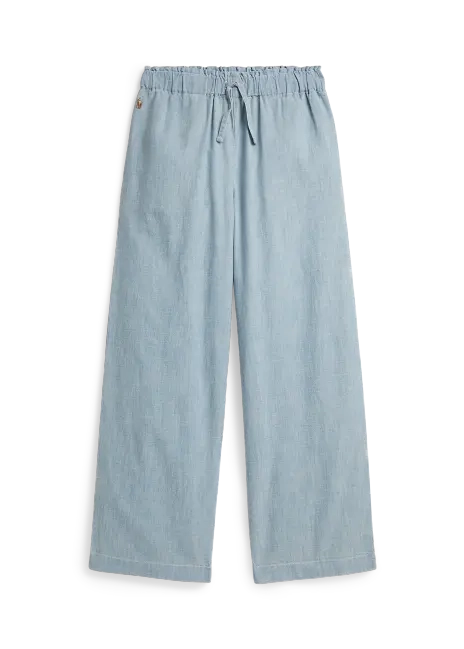 Ralph Lauren Indigo Chambray Wide-Leg Pant