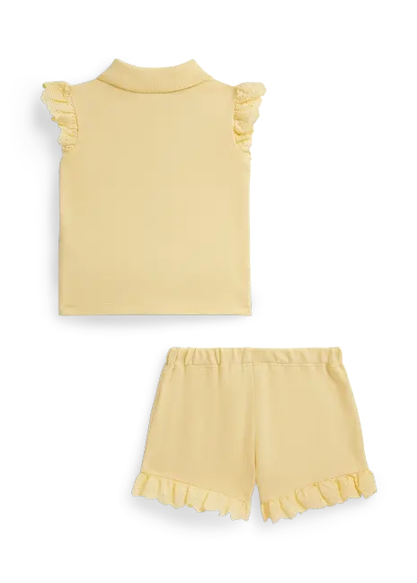 Ralph Lauren Eyelet Stretch Mesh Polo Shirt & Short