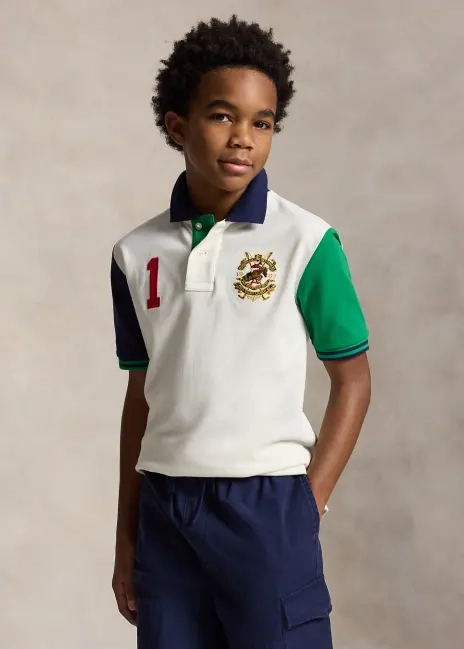 Ralph Lauren Color-Blocked Mesh Polo Shirt