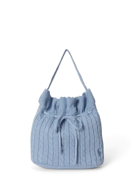 Ralph Lauren Mini-Cable Drawstring Bucket Bag
