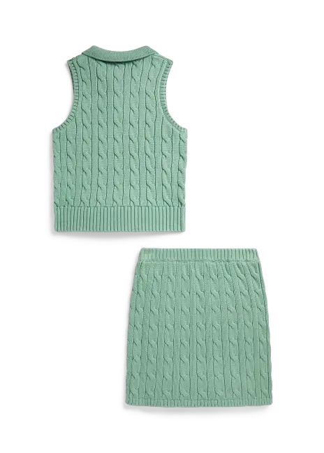 Ralph Lauren Cotton Polo Sweater & Faux-Wrap Skirt