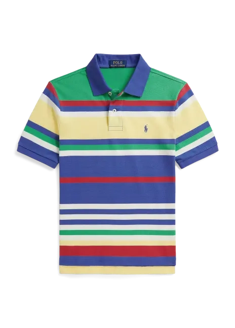 Ralph Lauren Striped Cotton Mesh Polo Shirt