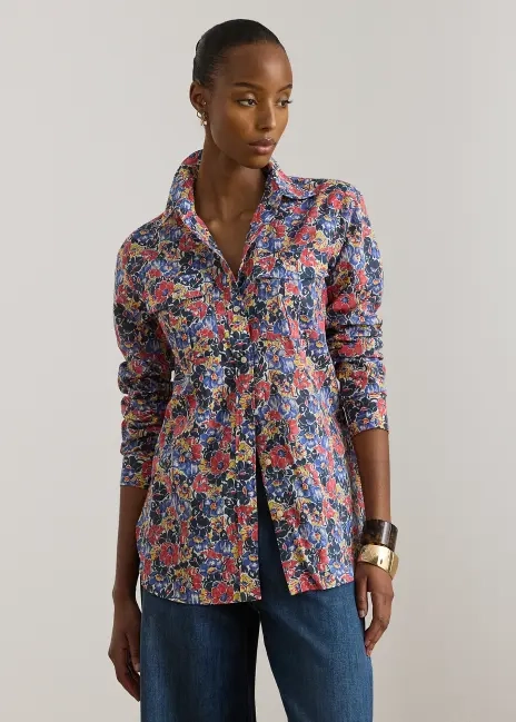 Ralph Lauren Classic Fit Floral Cotton Voile Shirt
