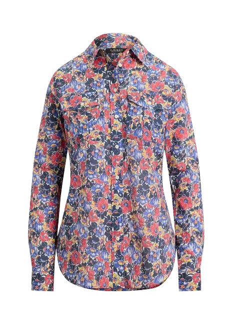 Ralph Lauren Classic Fit Floral Cotton Voile Shirt
