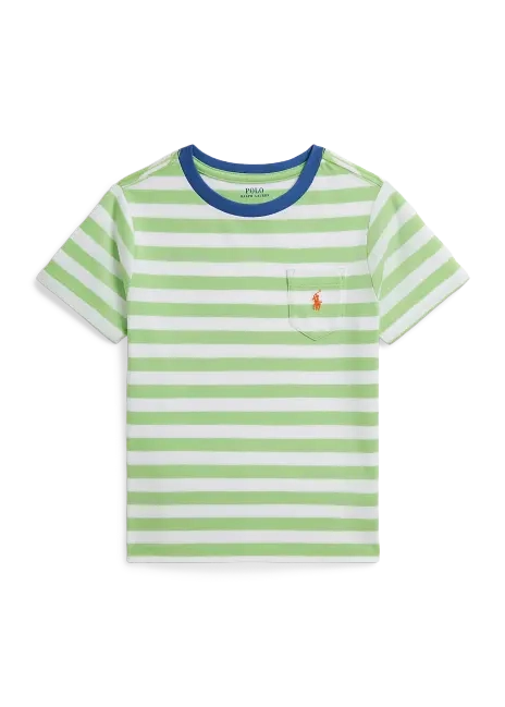 Ralph Lauren Striped Cotton Jersey Pocket Tee