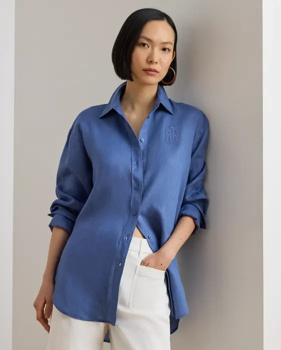 Relaxed Fit Linen Shirt in Blue | Ralph Lauren® HK
