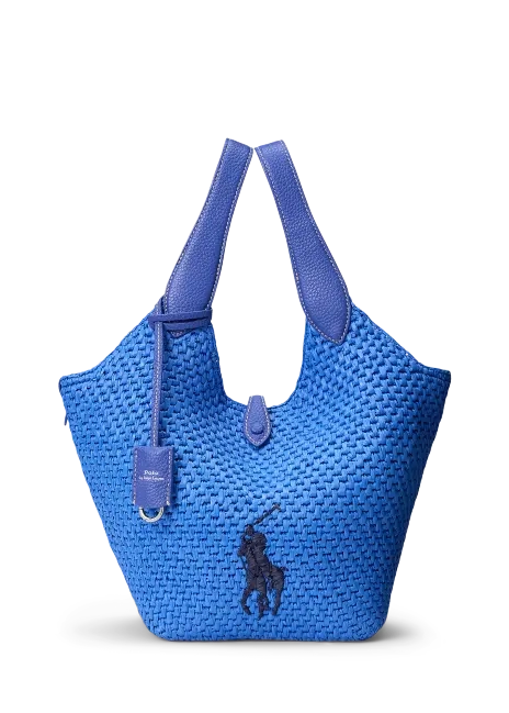 Ralph Lauren Polo Play Big Pony Faux-Raffia Tote