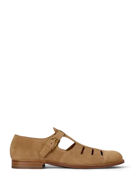 Ralph Lauren Calf-Suede Fisherman Sandal