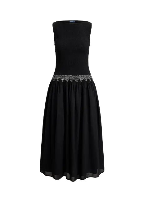 Ralph Lauren Smocked Cotton Voile Dress
