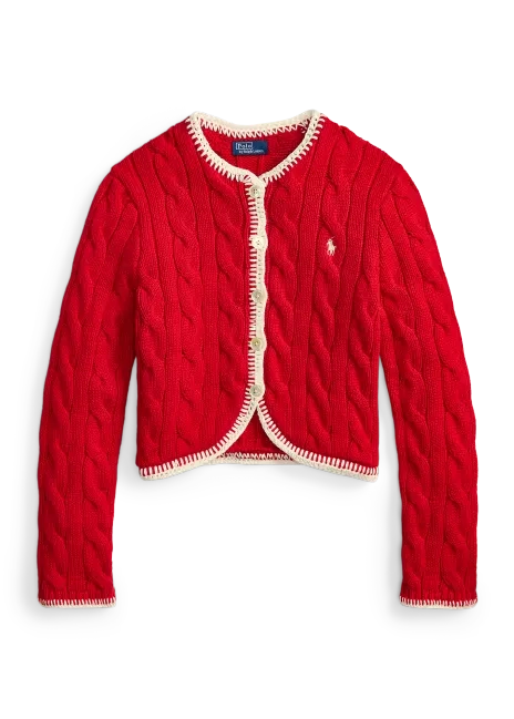 Ralph Lauren Cable-Knit Cropped Cardigan