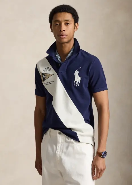 Ralph Lauren Custom Slim Fit Big Pony Mesh Polo Shirt