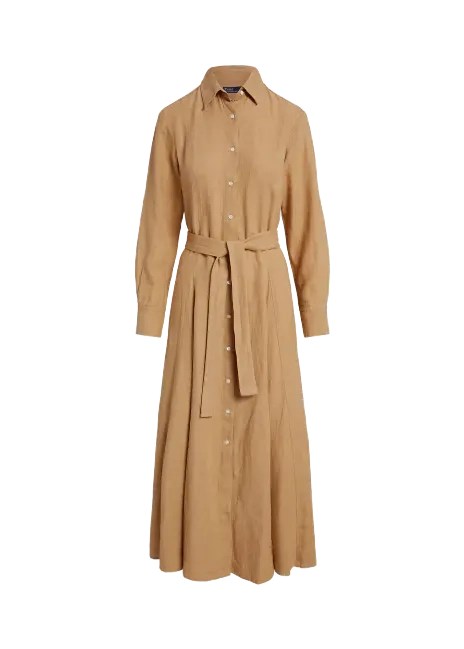 Ralph Lauren Self-Tie Linen Shirtdress