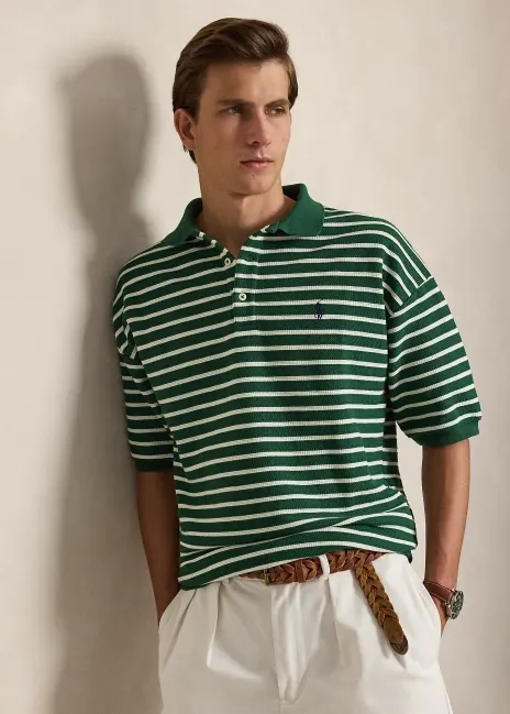 Ralph Lauren Relaxed Fit Striped Textured Polo Shirt