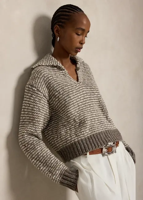 Ralph Lauren Striped Cotton-Blend Sweater