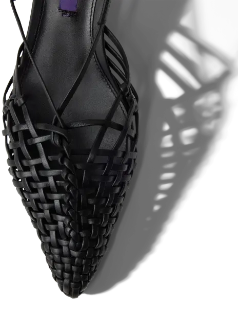 Ralph Lauren Antonella 35 MM Woven Lambskin Pump