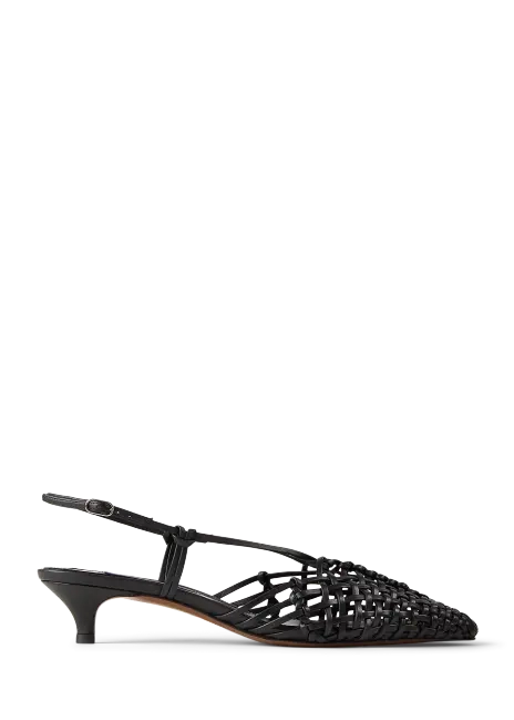 Ralph Lauren Antonella 35 MM Woven Lambskin Pump