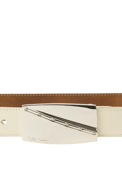 Ralph Lauren Abstract-Plaque-Buckle Leather Belt