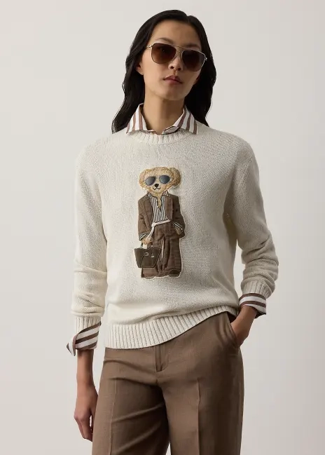 Ralph Lauren Summer Polo Bear Silk Crewneck Sweater