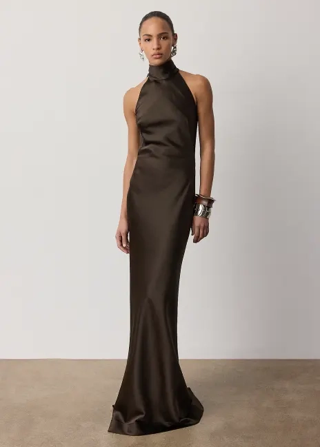 Ralph Lauren Chilton Satin Evening Dress