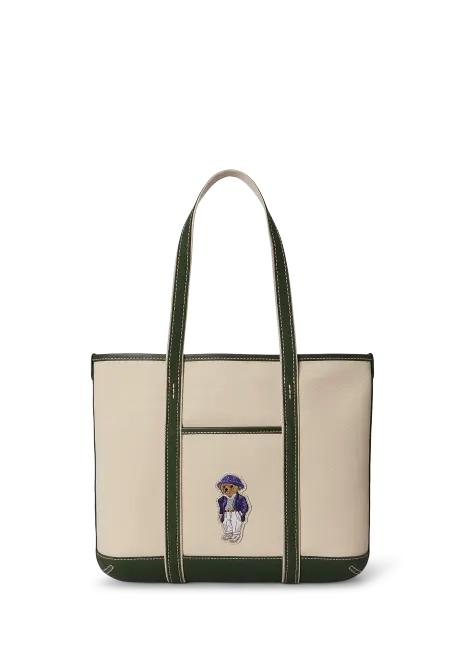 Ralph Lauren Polo Bear Canvas Small Shopper Tote