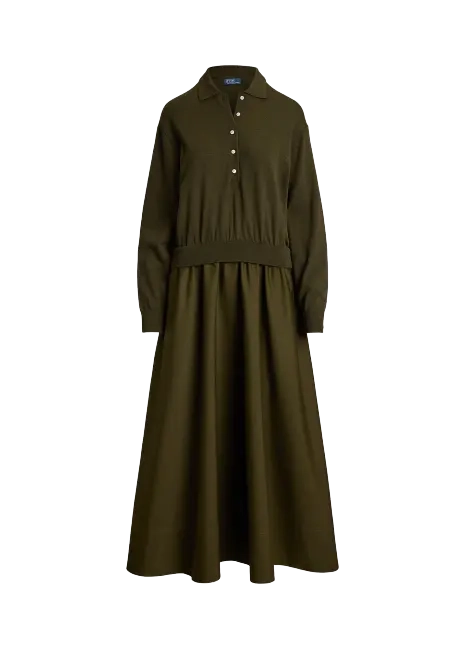 Ralph Lauren Hybrid Knit Polo-Bodice Dress