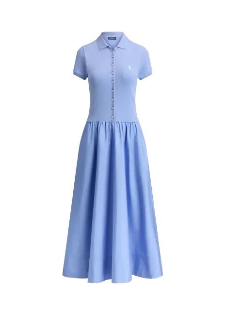 Ralph Lauren Hybrid Mesh Polo-Bodice Dress