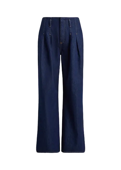 Ralph Lauren Pleated Wide-Leg Flare Jean