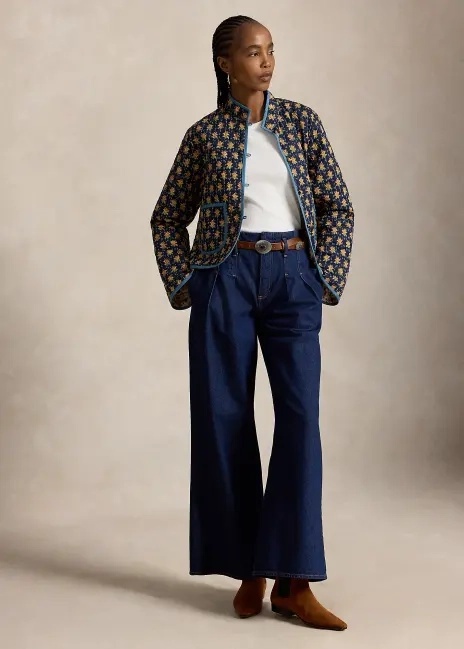 Ralph Lauren Pleated Wide-Leg Flare Jean