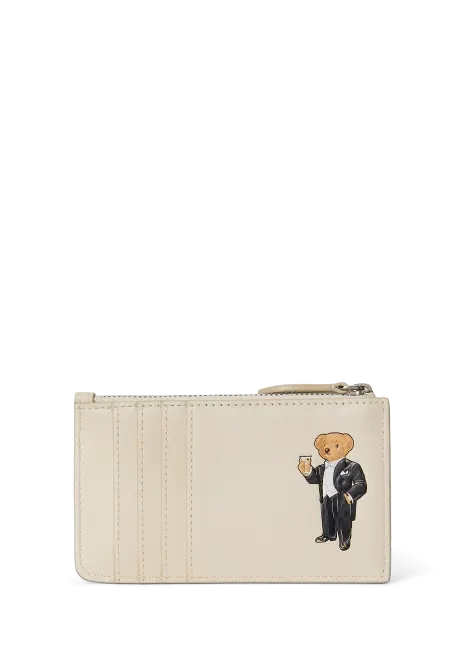 Ralph Lauren Polo Bear Leather Zip Card Case
