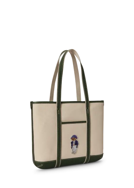Ralph Lauren Polo Bear Canvas Small Shopper Tote