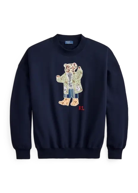 Ralph Lauren Patchwork Polo Bear Fleece Crewneck