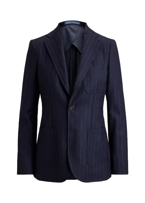 Ralph Lauren Single-Breasted Pinstripe Wool Blazer
