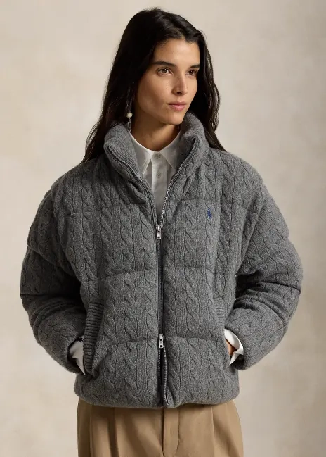 Ralph Lauren Cable Wool-Cashmere Puffer Jacket