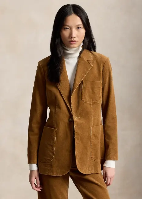 Ralph Lauren Single-Breasted Corduroy Blazer