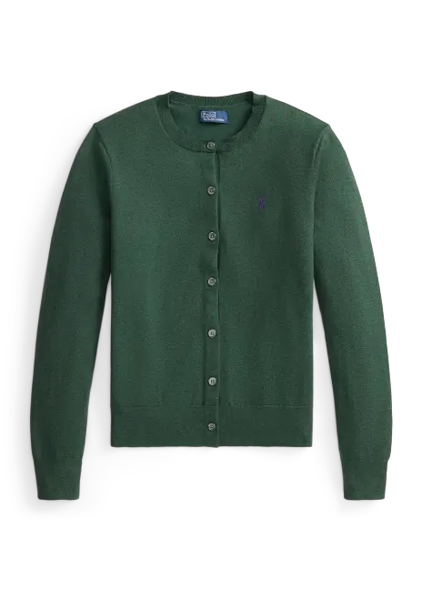 Ralph Lauren Stretch Cotton-Blend Crewneck Cardigan
