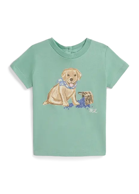 Ralph Lauren Dog-Print Cotton Jersey Tee