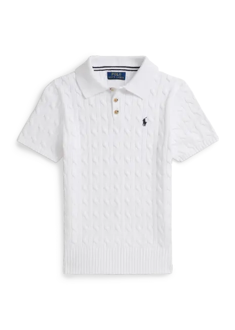 Ralph Lauren Cable-Knit Cotton Polo Sweater