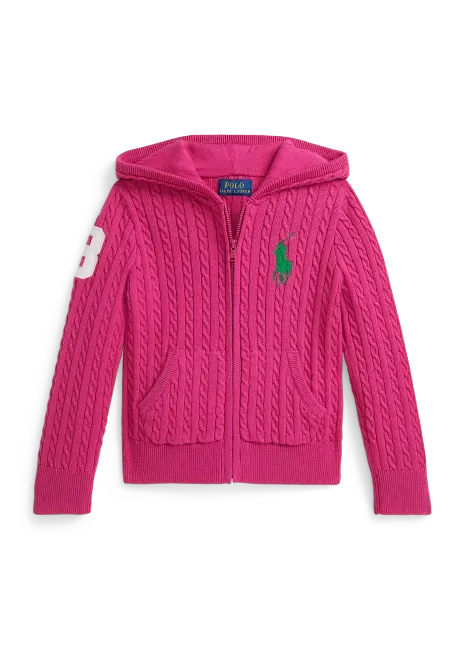 Ralph Lauren Big Pony Mini-Cable Full-Zip Hoodie