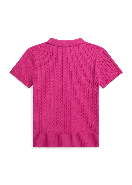 Ralph Lauren Mini-Cable Cotton Polo Sweater