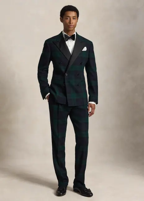 Ralph Lauren Plaid Tuxedo Trouser