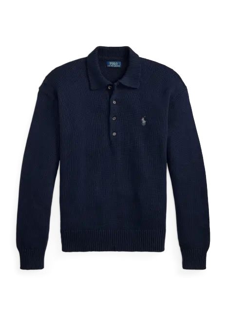 Ralph Lauren Relaxed Fit Cable Cotton Polo Sweater
