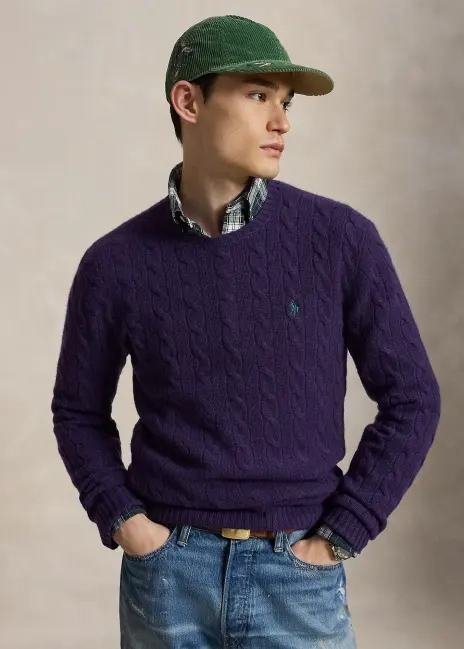Ralph Lauren Cable-Knit Wool-Cashmere Sweater