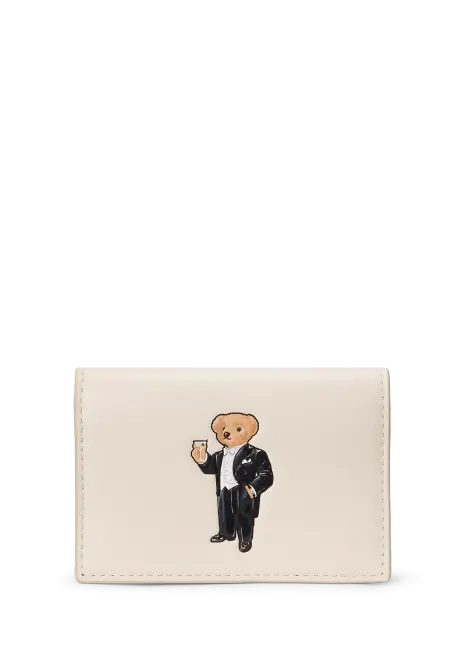 Ralph Lauren Polo Bear Leather Flapped Card Case