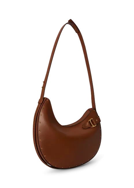 Ralph Lauren Studded Leather Large Tasha Shoulder Bag